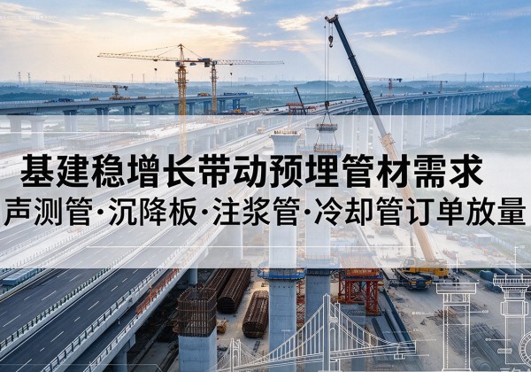 安化基建稳增长带动预埋监测管材需求，声测管、沉降板、注浆管订单持续放量